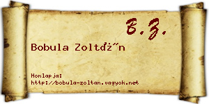 Bobula Zoltán névjegykártya